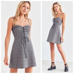 UrbanOutfitter Cooperative Plaid Corset Mini Dress